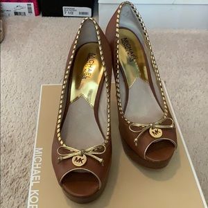 Michael Kors Tan Platform Heels